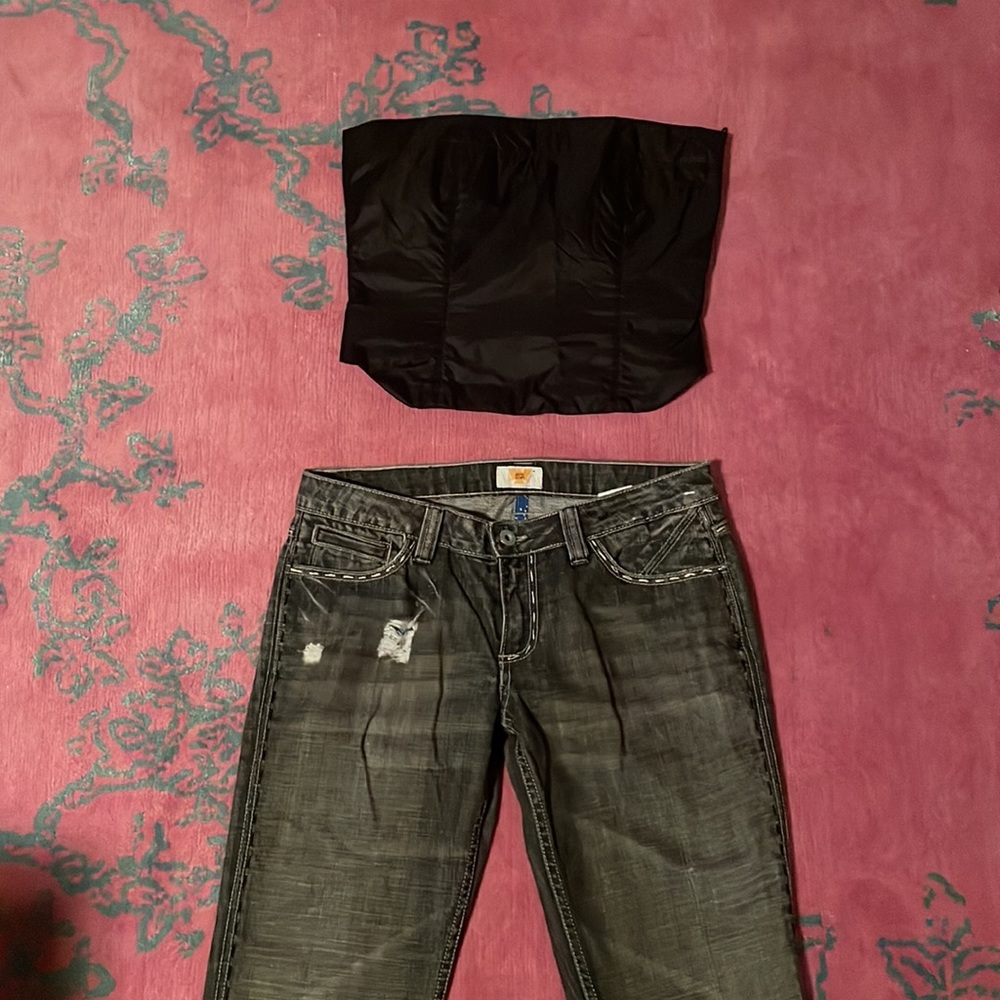 90s strapless crop top Made in France